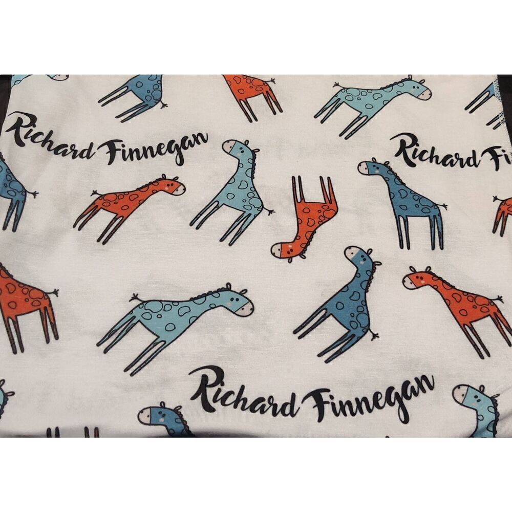 Audrey and the Bear SWADDLE Blanket GIRAFFE Design Richard Finnegan USA Made 36"